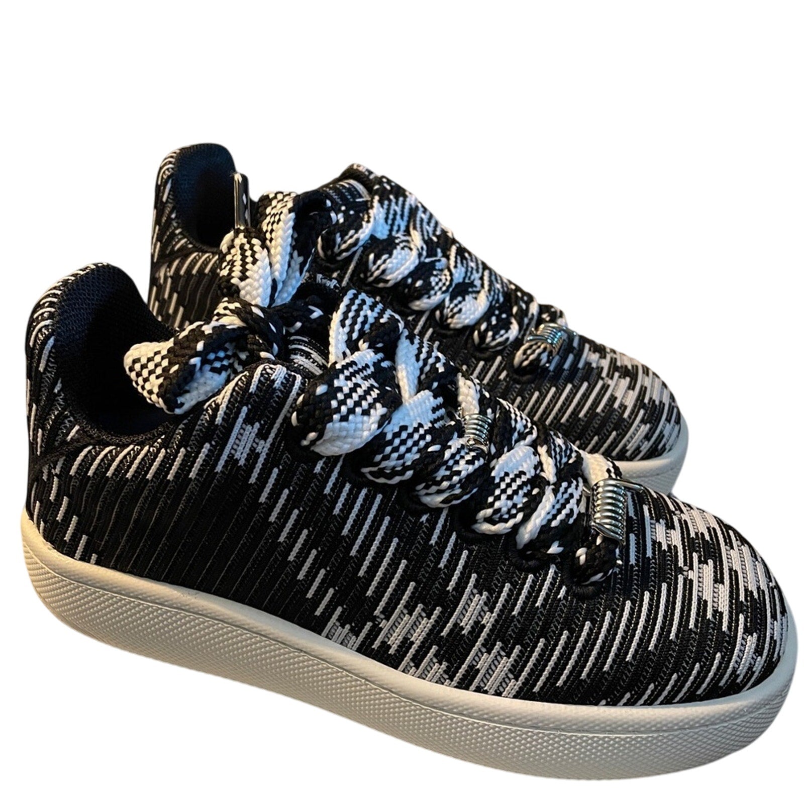 Burberry Box Check Knit Low-Top Sneakers