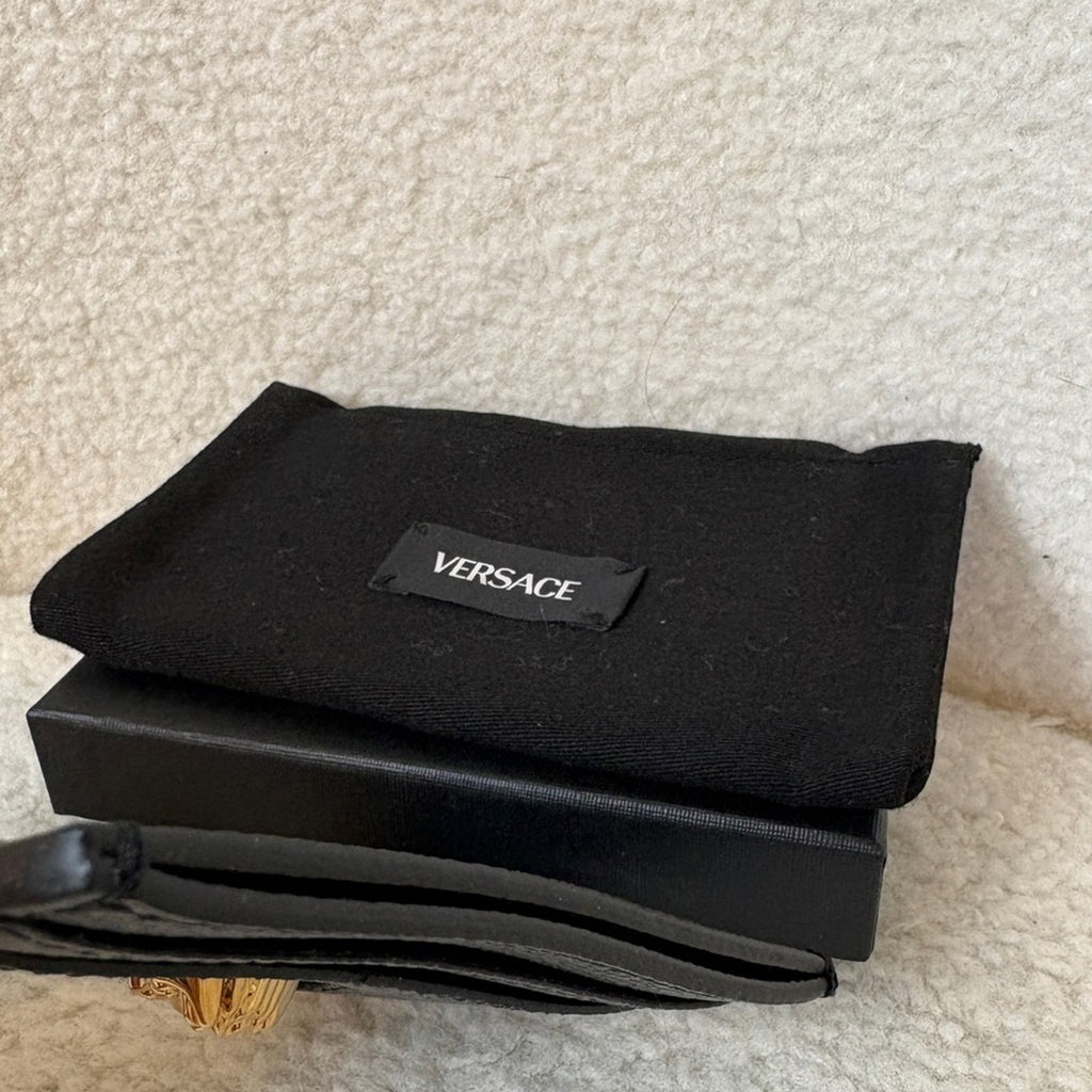 Versace Medusa Black and Gold Card Holder
