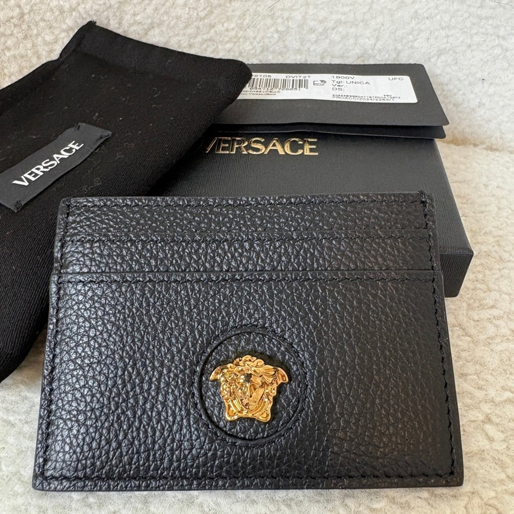Versace Medusa Black and Gold Card Holder