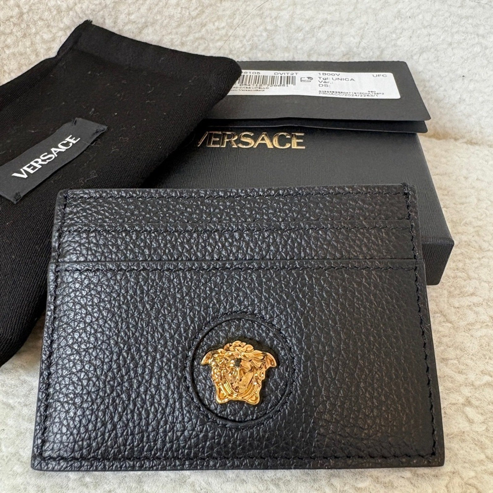 Versace Medusa Black and Gold Card Holder
