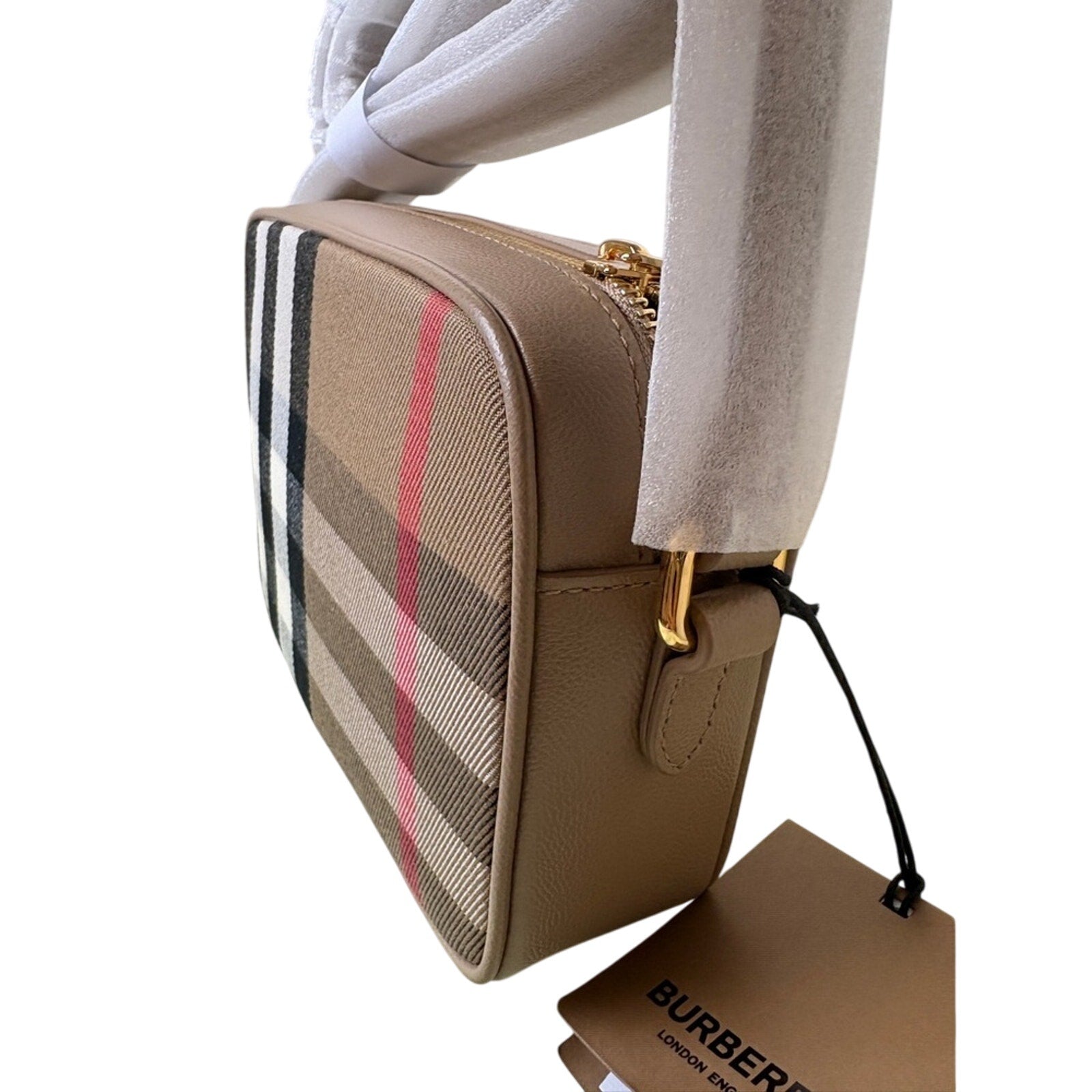 Burberry Checkered Crossbody camera Bag beige small