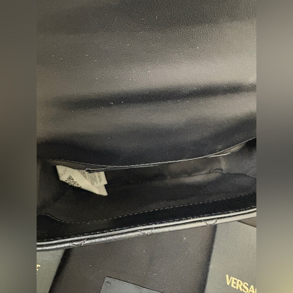 Versace Medusa Black Quilted tophandle crossbody bag