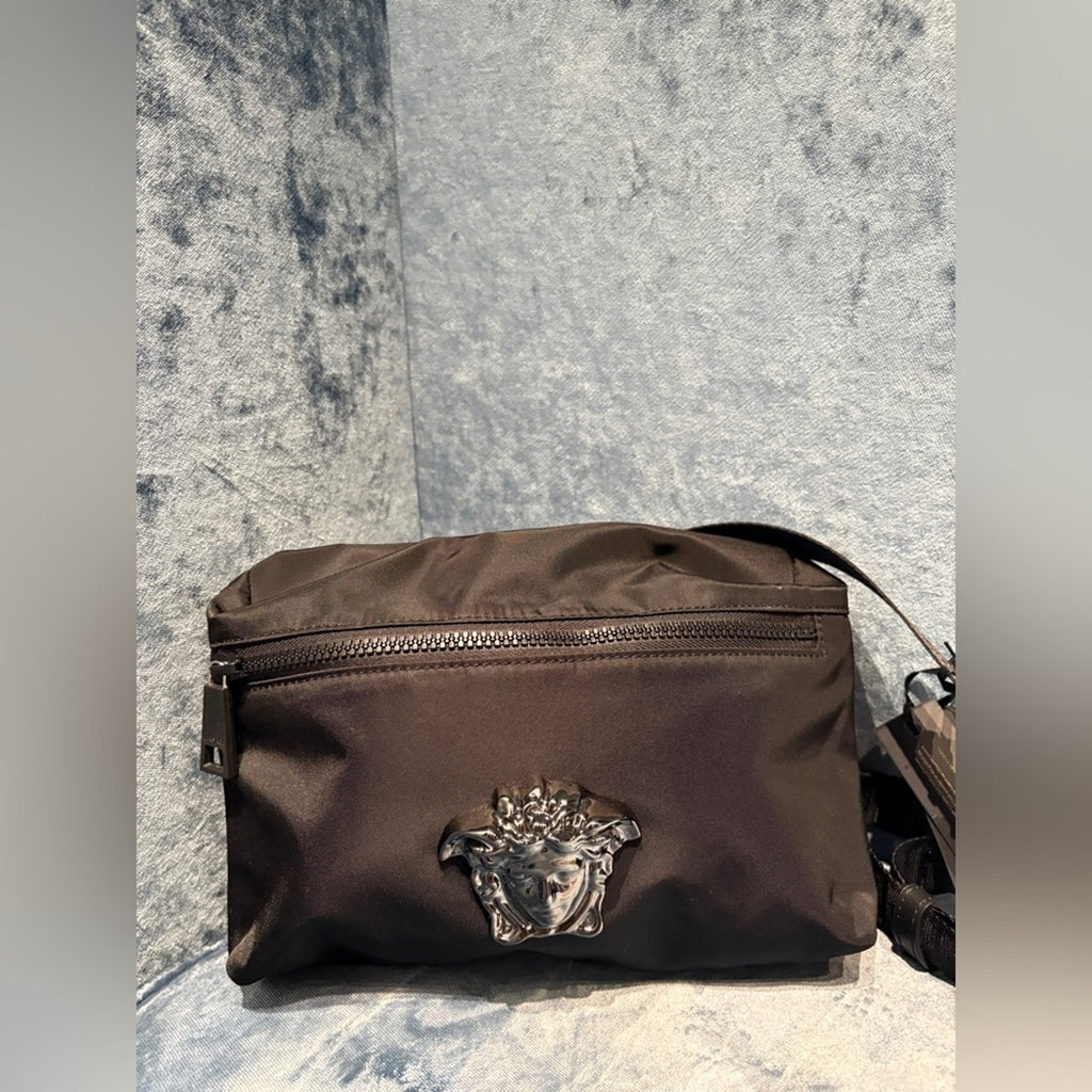 Versace Black Belt Bag with Medusa