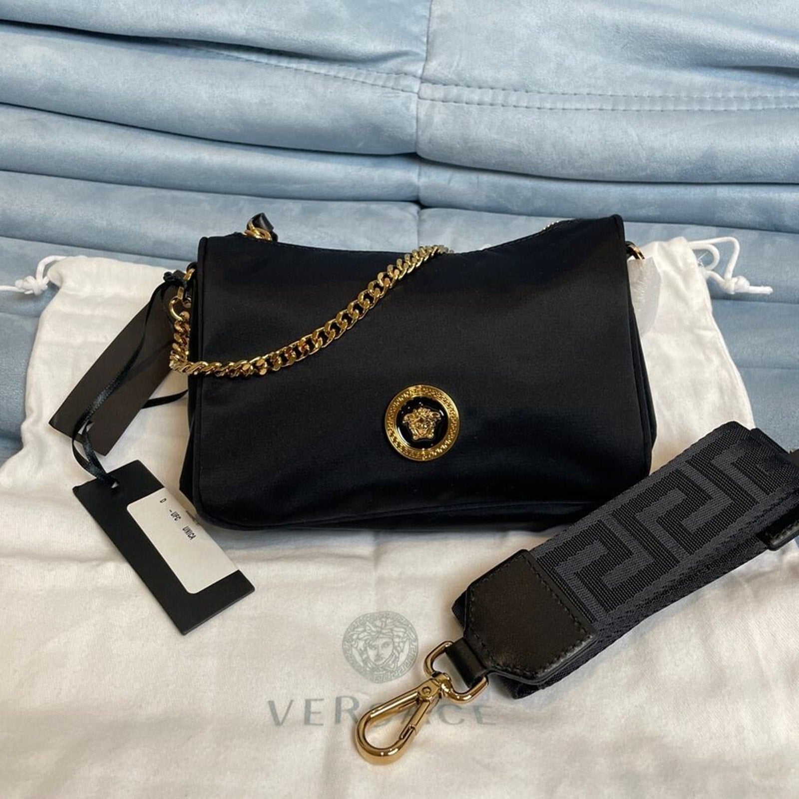 VERSACE Medusa nylon hobo bag