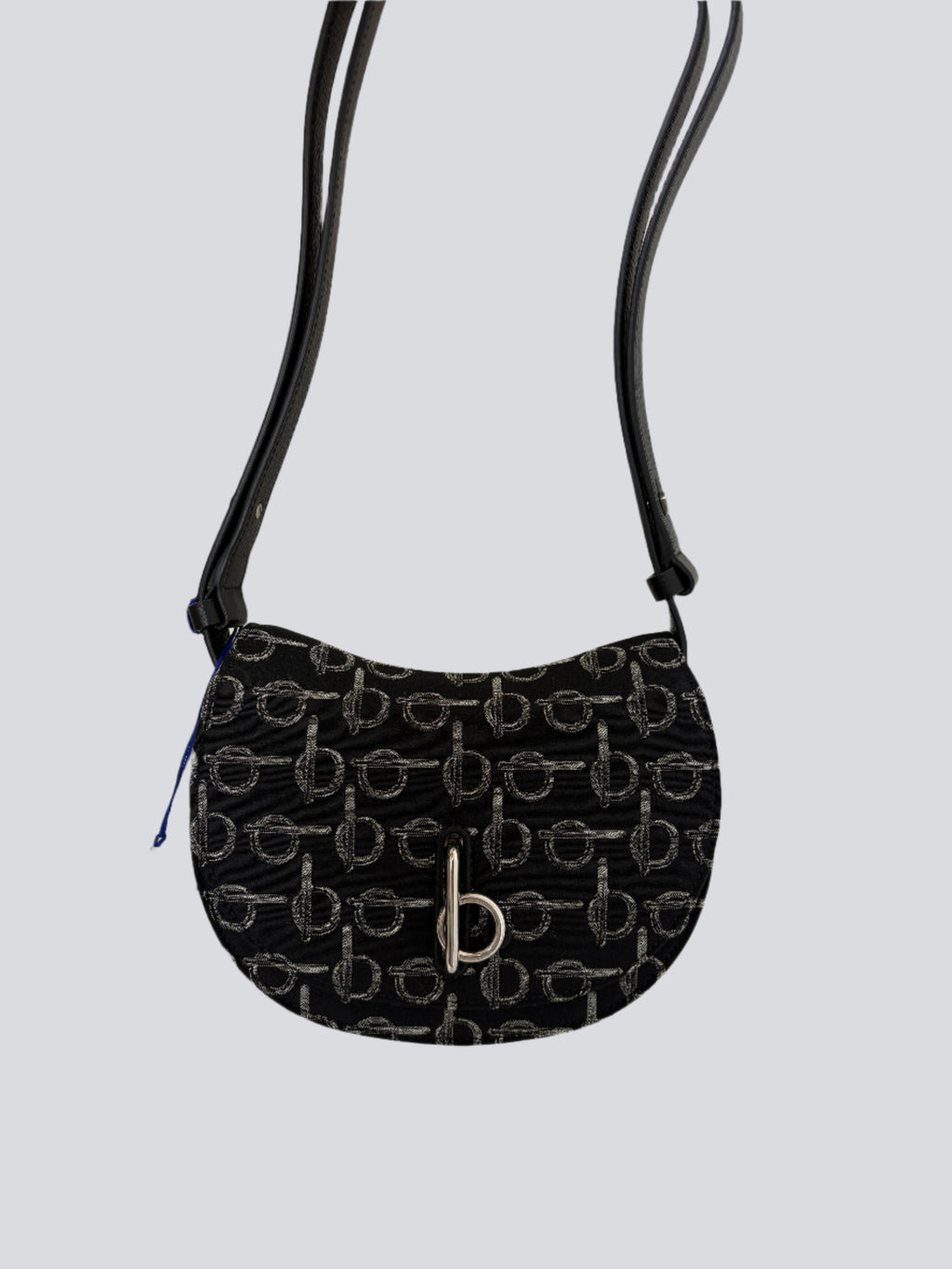 Burberry Mini Rocking Horse Saddle Bag – Black Wool Blend & Leather