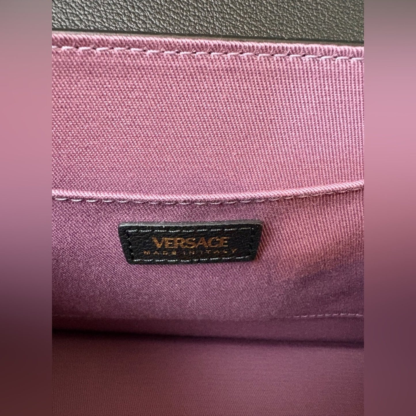 Versace Medusa flap Black Leather Handbag with crossbody strap