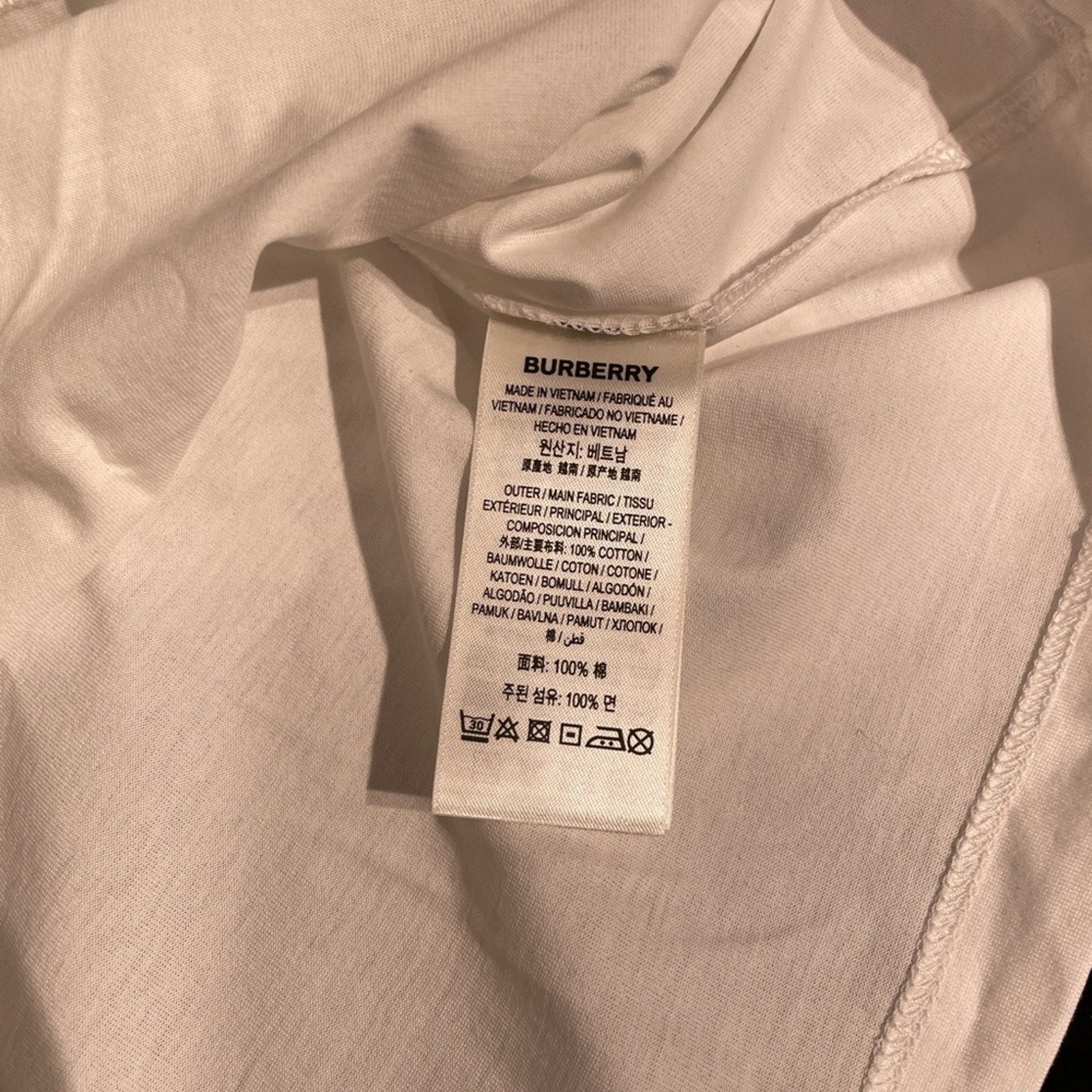 Burberry White unisex oversized T-Shirt