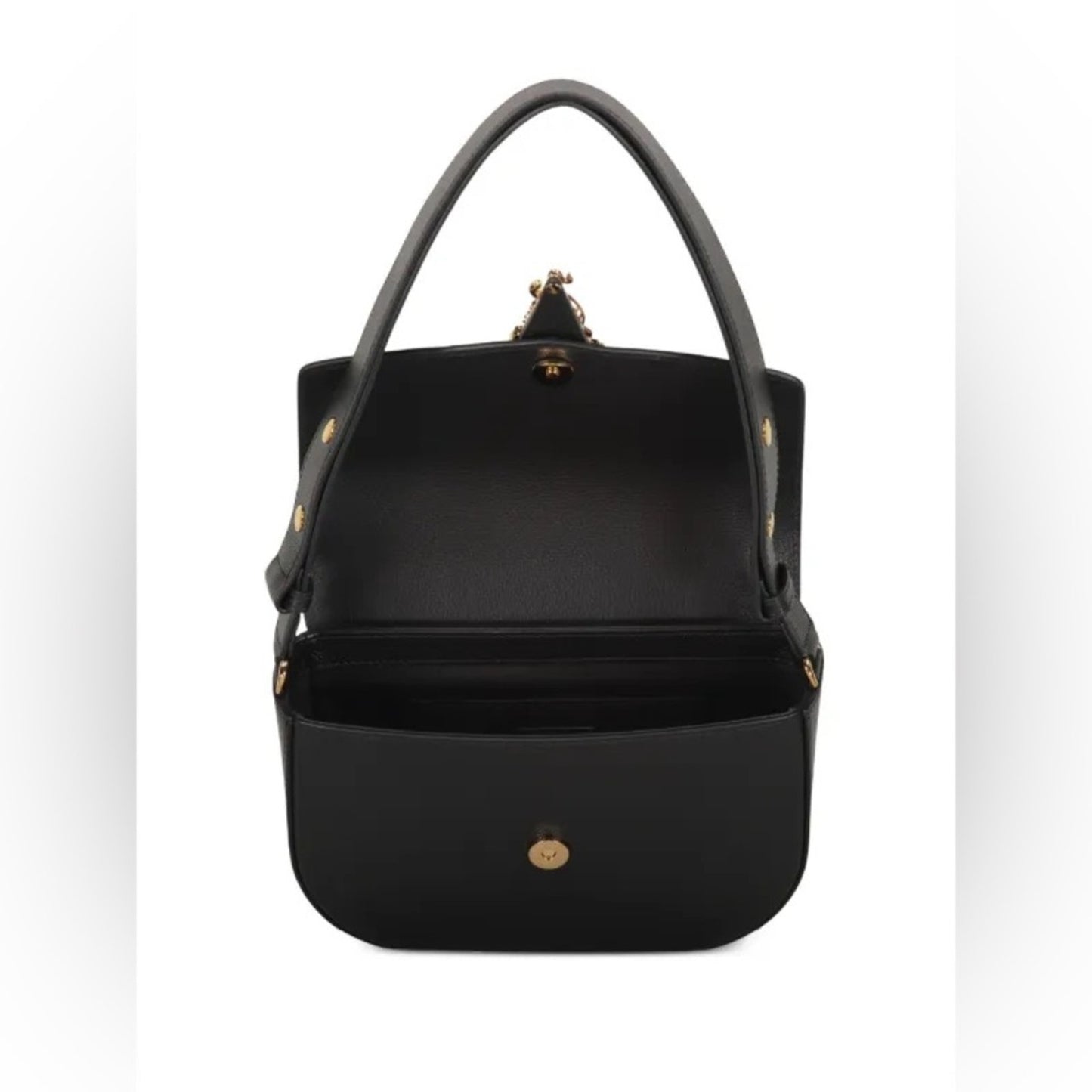 Versace Virtus Black Leather Shoulder Bag/crossbody bag  NWT