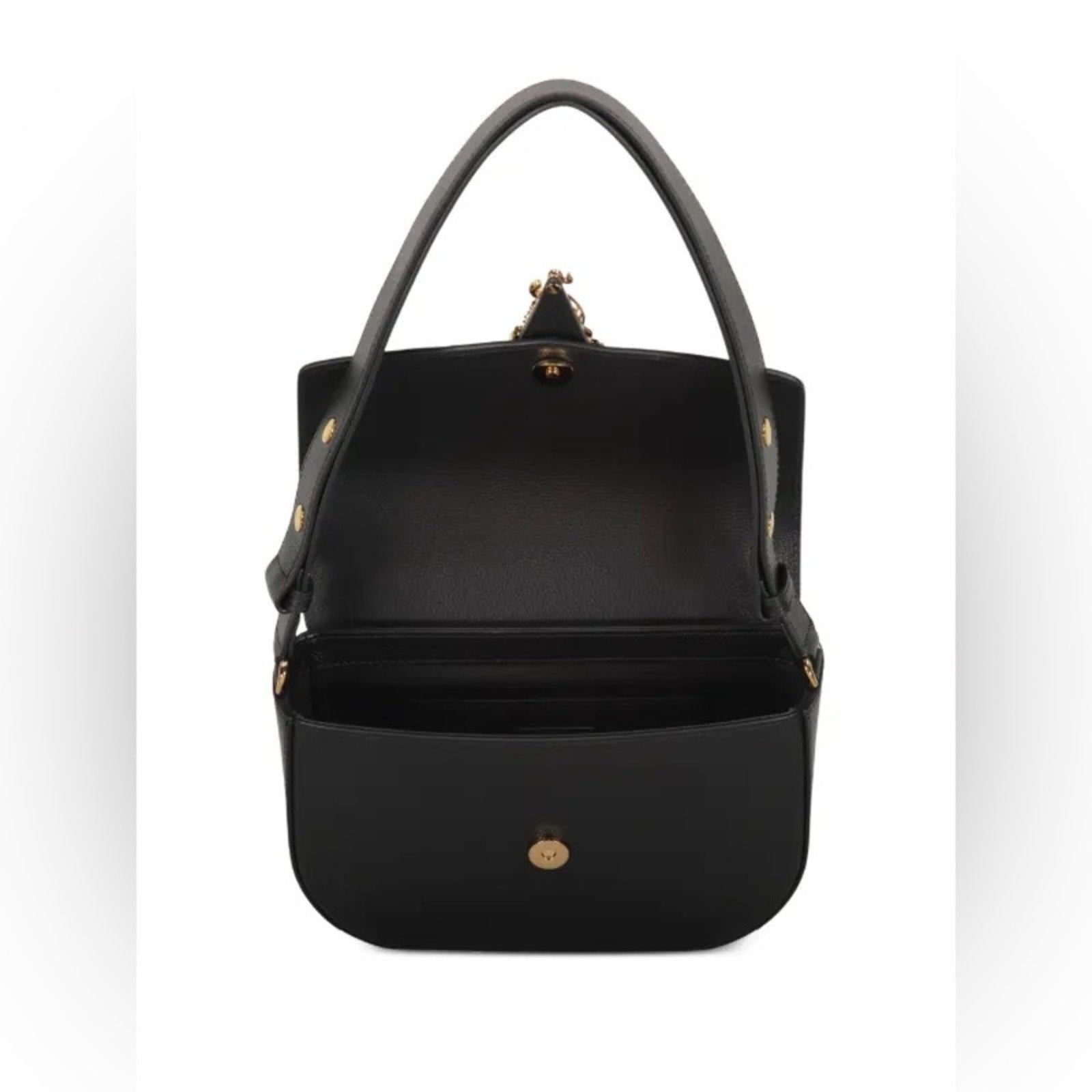 Versace Virtus Black Leather Shoulder Bag/crossbody bag  NWT