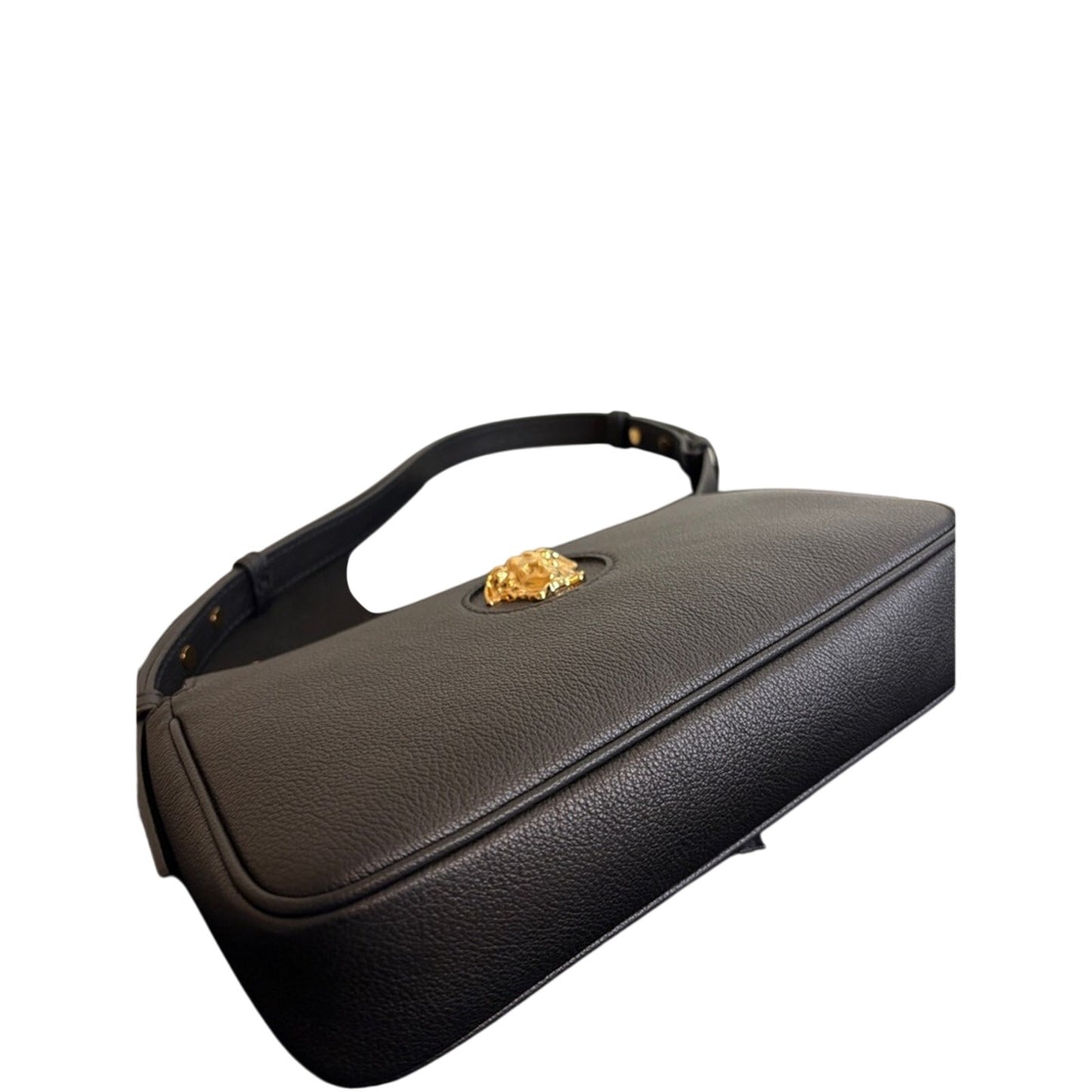 Versace Grained Calfskin Medusa Shoulder Bag BlacK