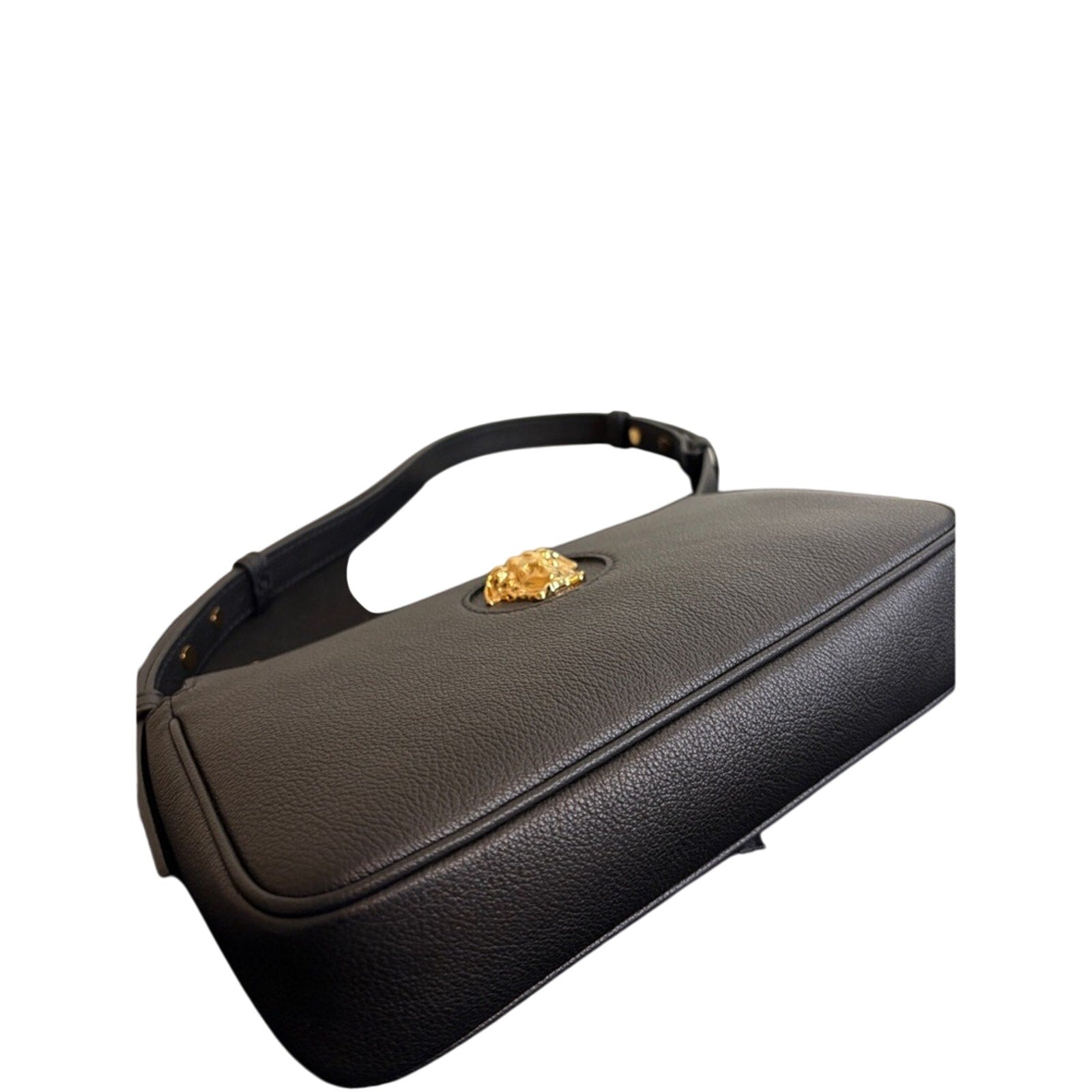 Versace Grained Calfskin Medusa Shoulder Bag BlacK