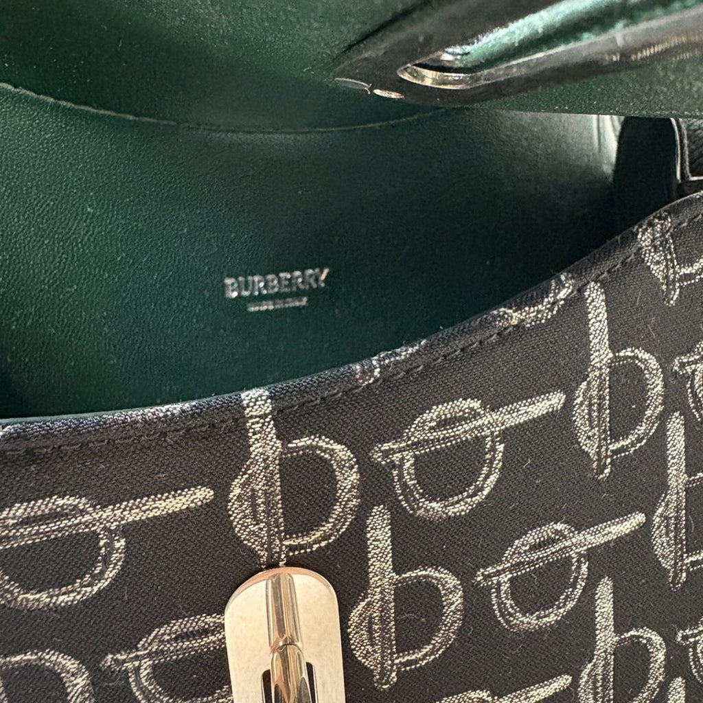 Burberry Mini Rocking Horse Saddle Bag – Black Wool Blend & Leather