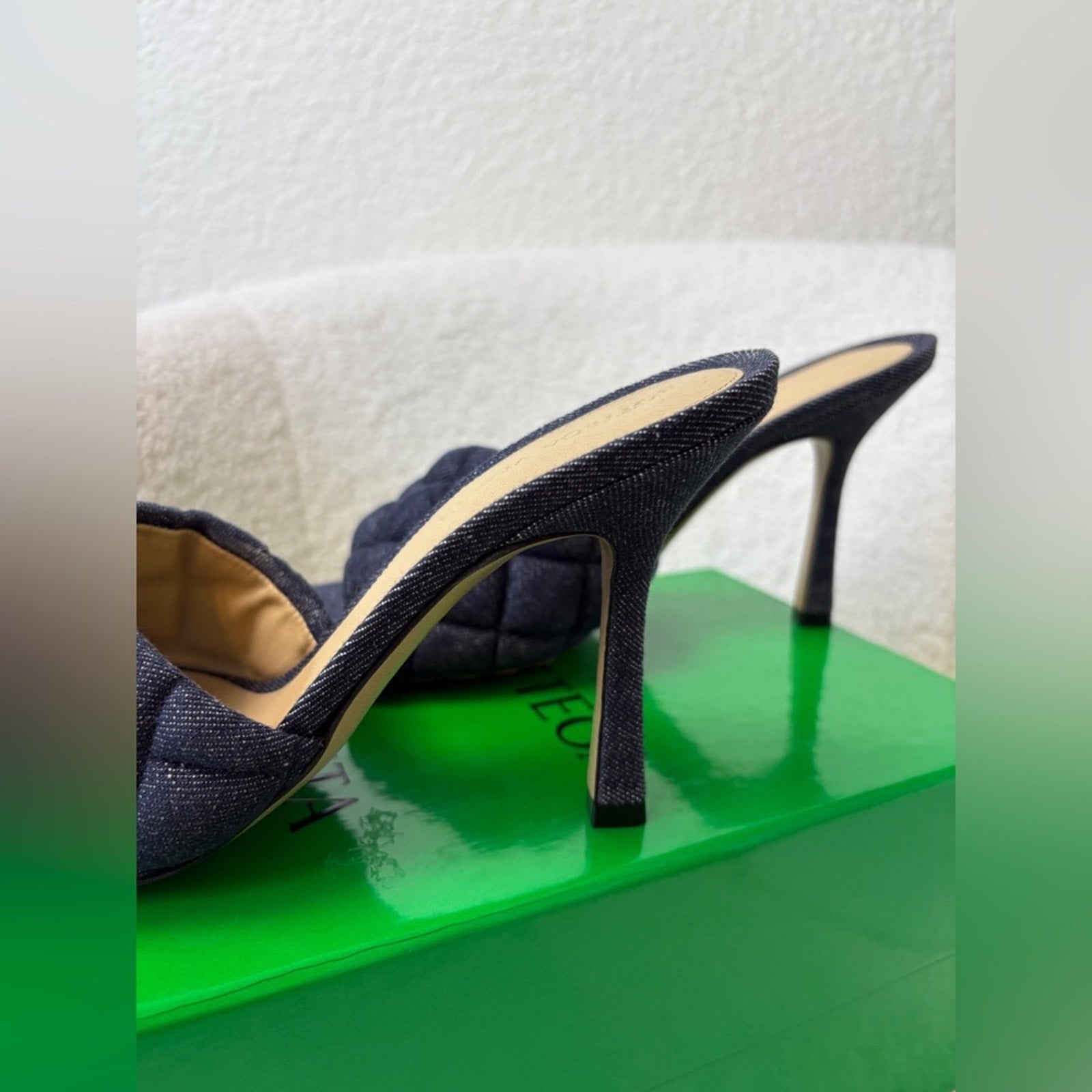 Bottega Veneta Denim Matelasse Padded Mule