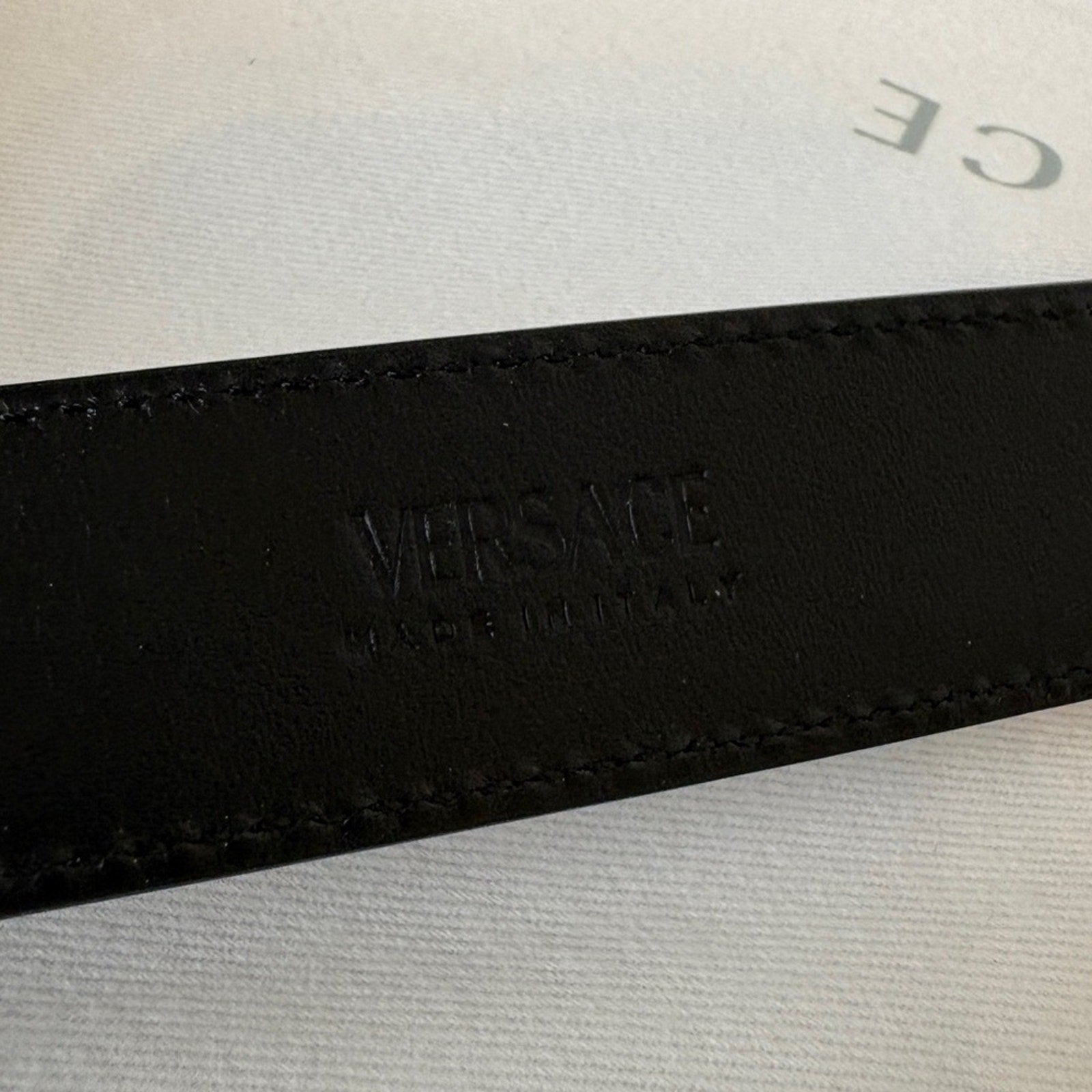 Versace Black Belt Bag with silver Medusa