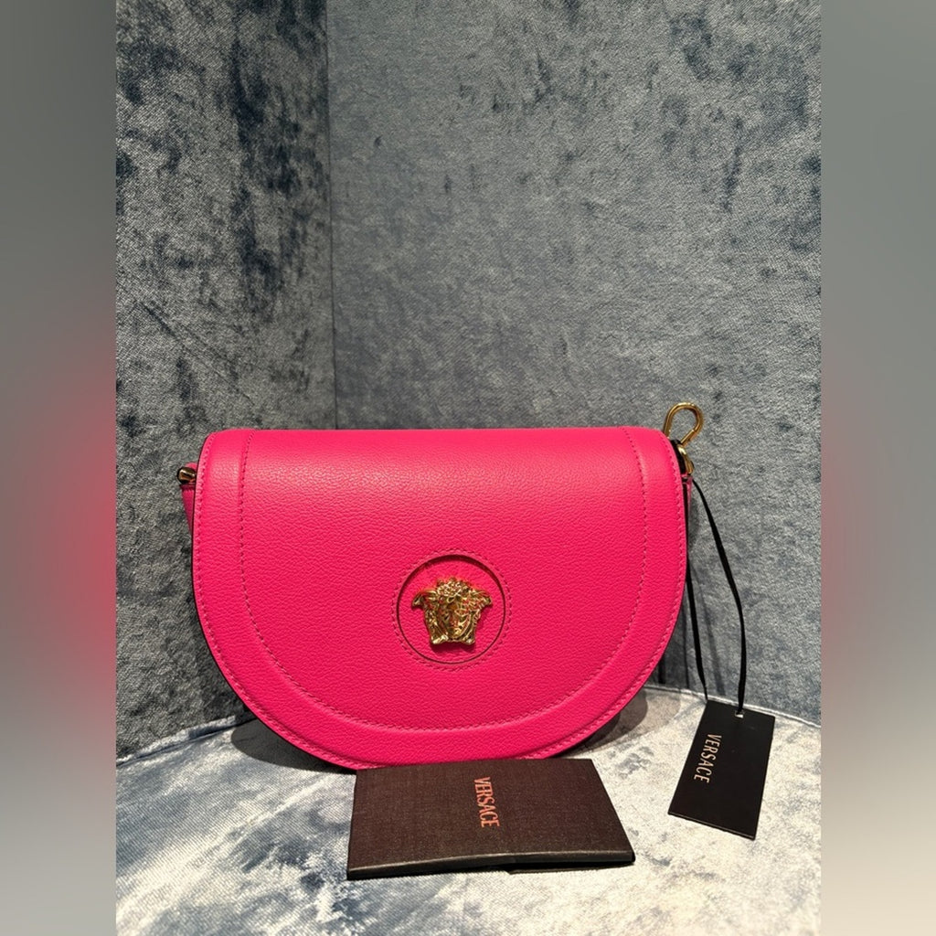 Versace Pink Medusa Leather Crossbody Bag – Gold Hardware