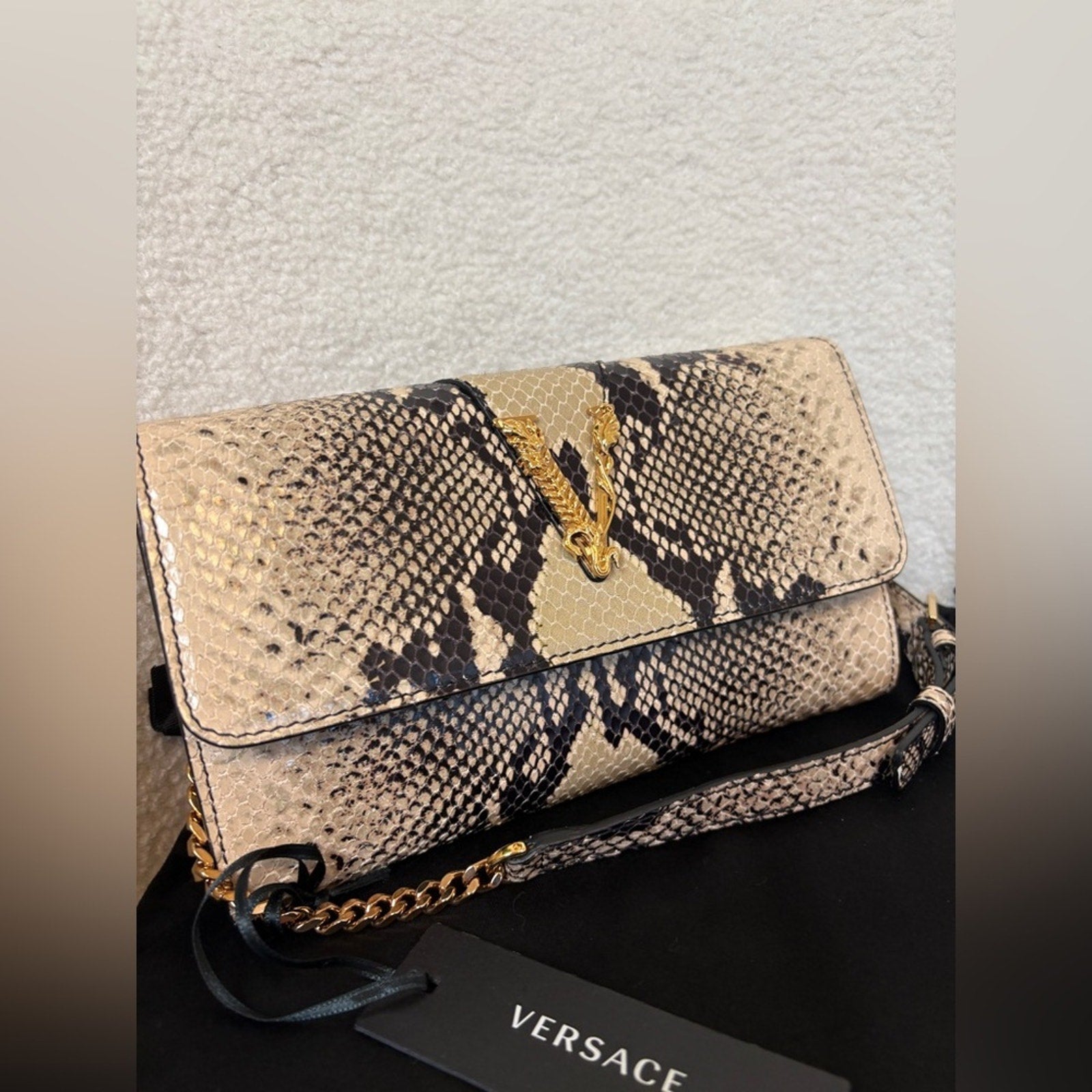 Versace Snake skin Women's Bag with chain