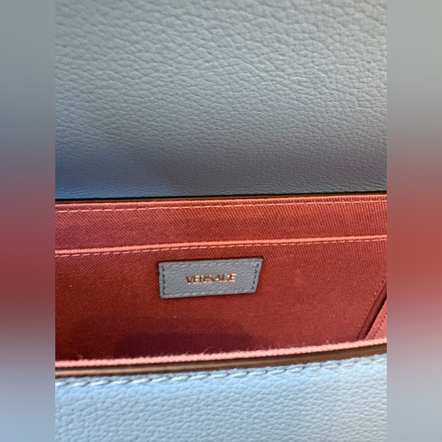 Versace Small La Medusa Shoulder Bag In Blue