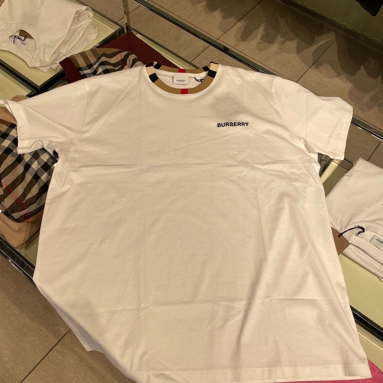 Burberry White unisex oversized T-Shirt