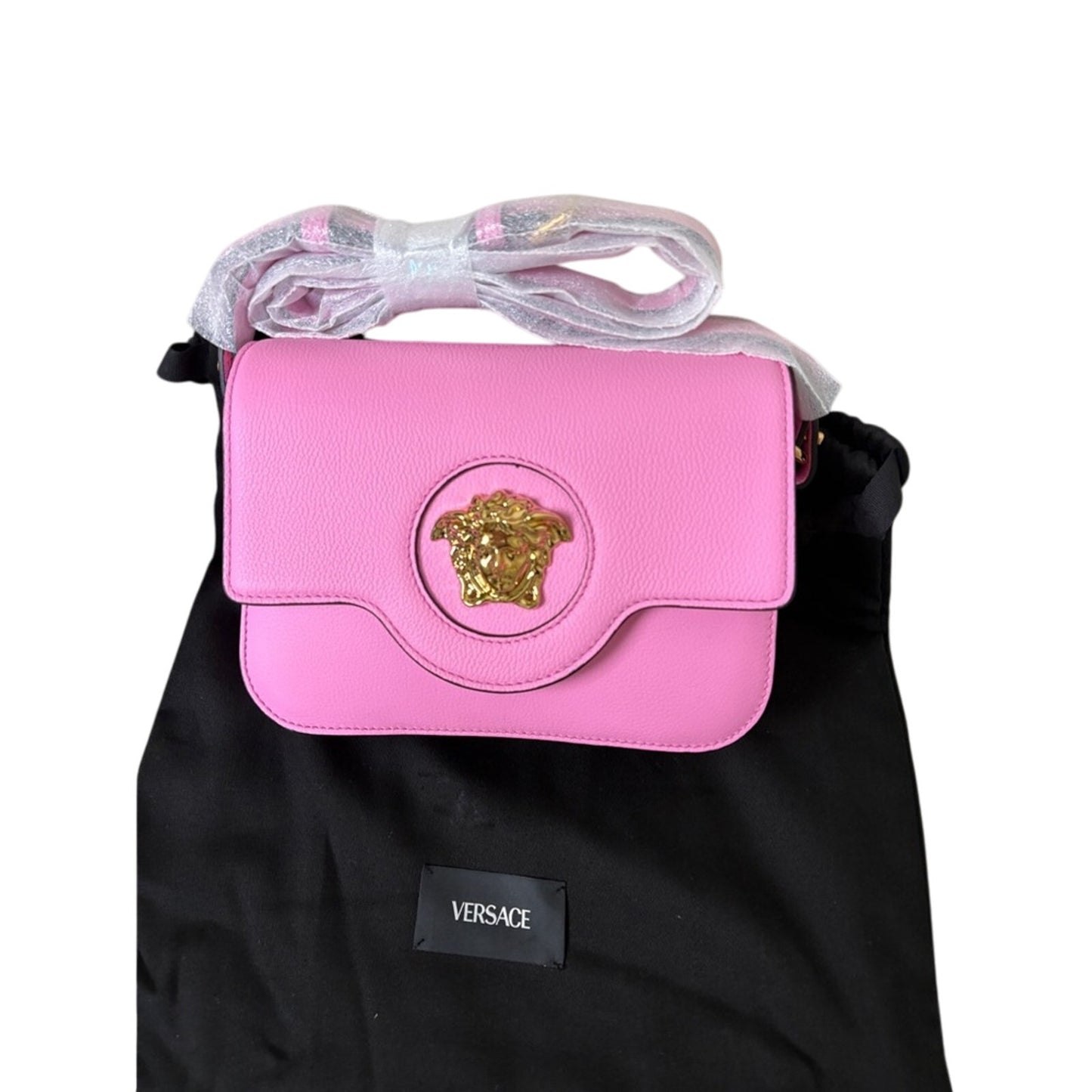 Versace Pink la Medusa Crossbody Bag with Gold Hardware NWT