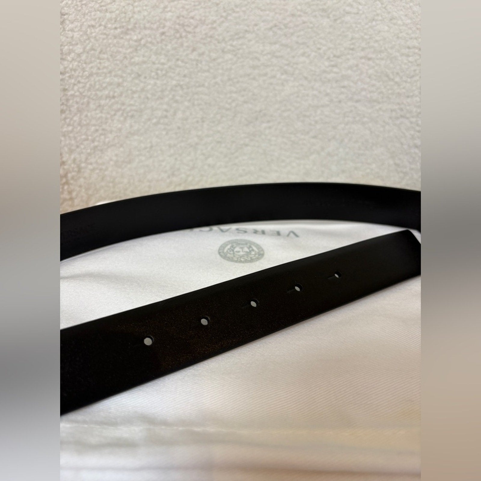 Black virtus Logo belt 75cm