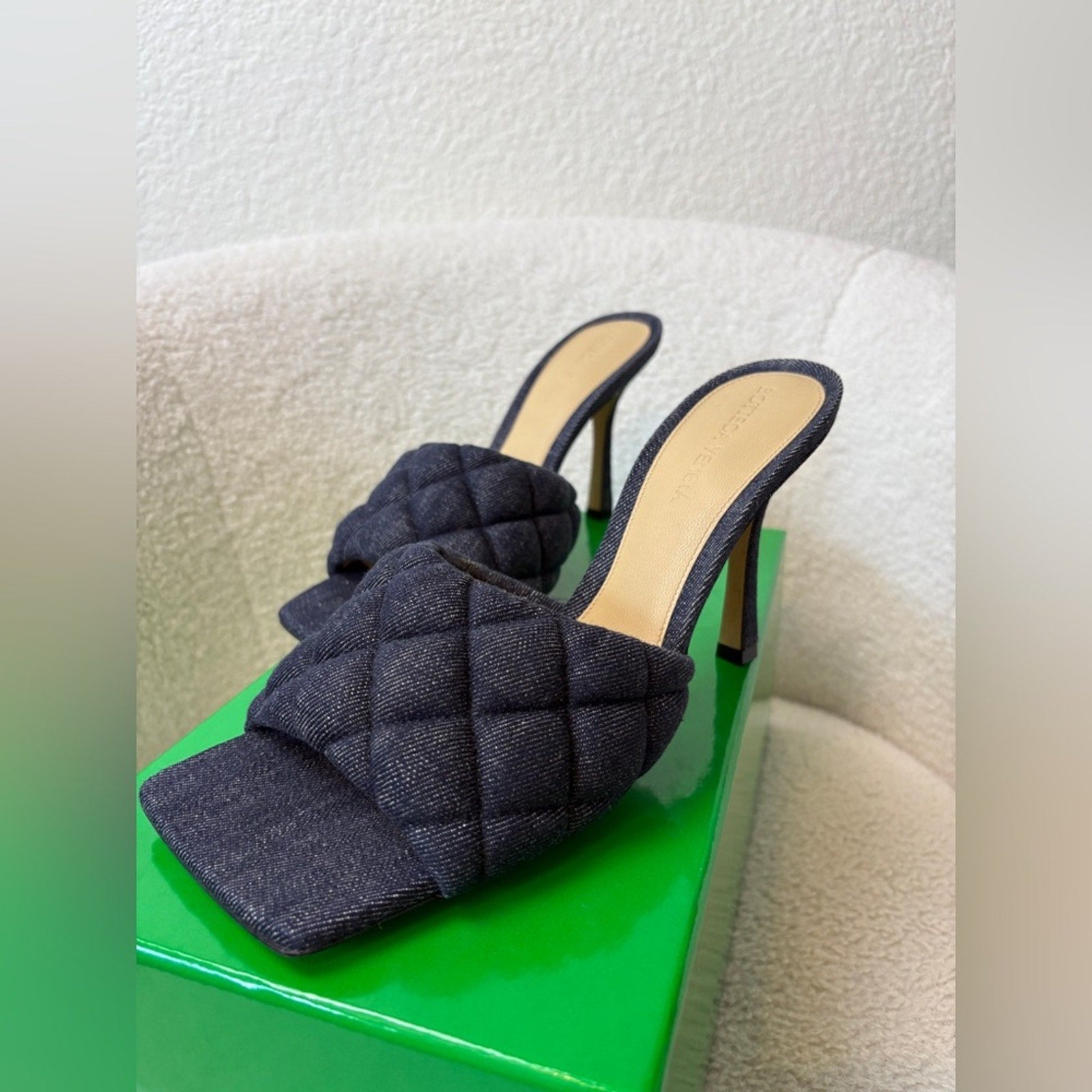 Bottega Veneta Denim Matelasse Padded Mule