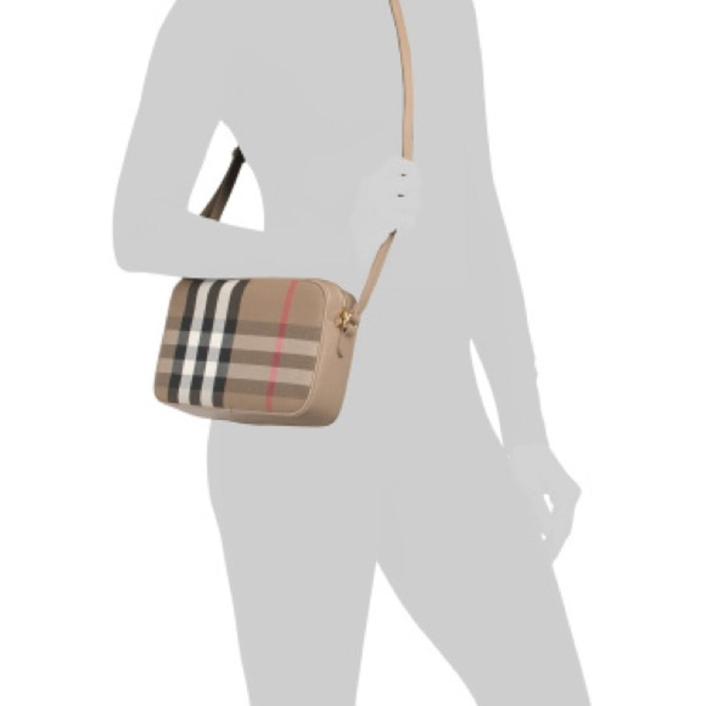 Burberry Checkered Crossbody camera Bag beige small
