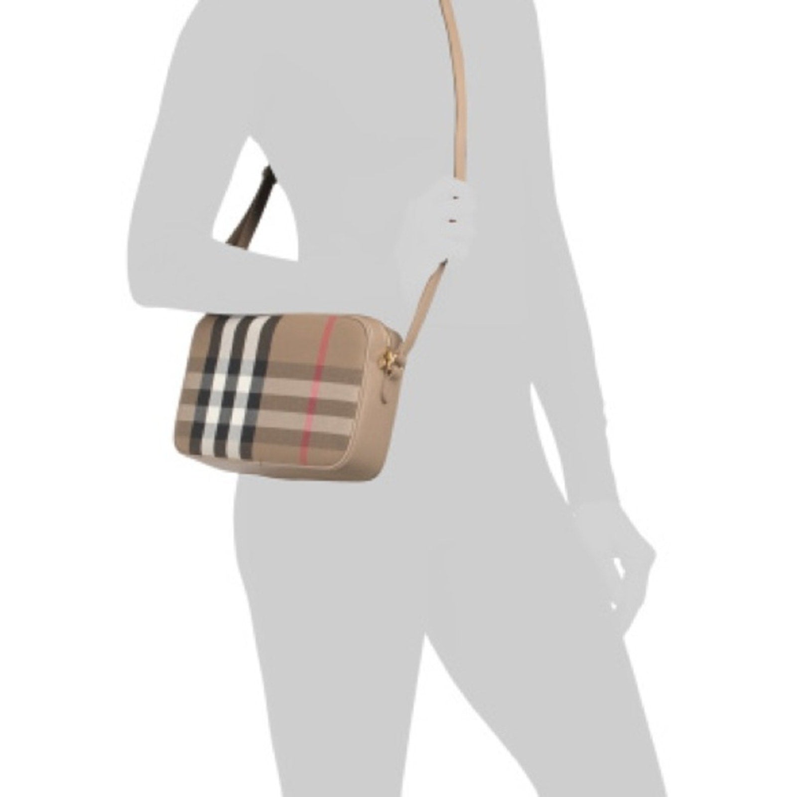 Burberry Checkered Crossbody camera Bag beige small