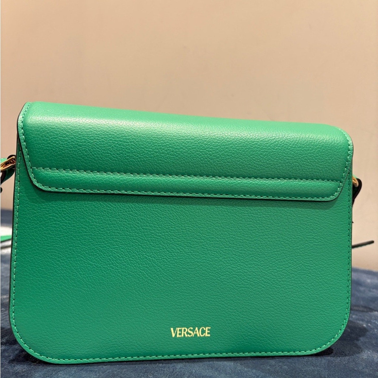 Versace Vibrant Green Crossbody Bag with Medusa NWT