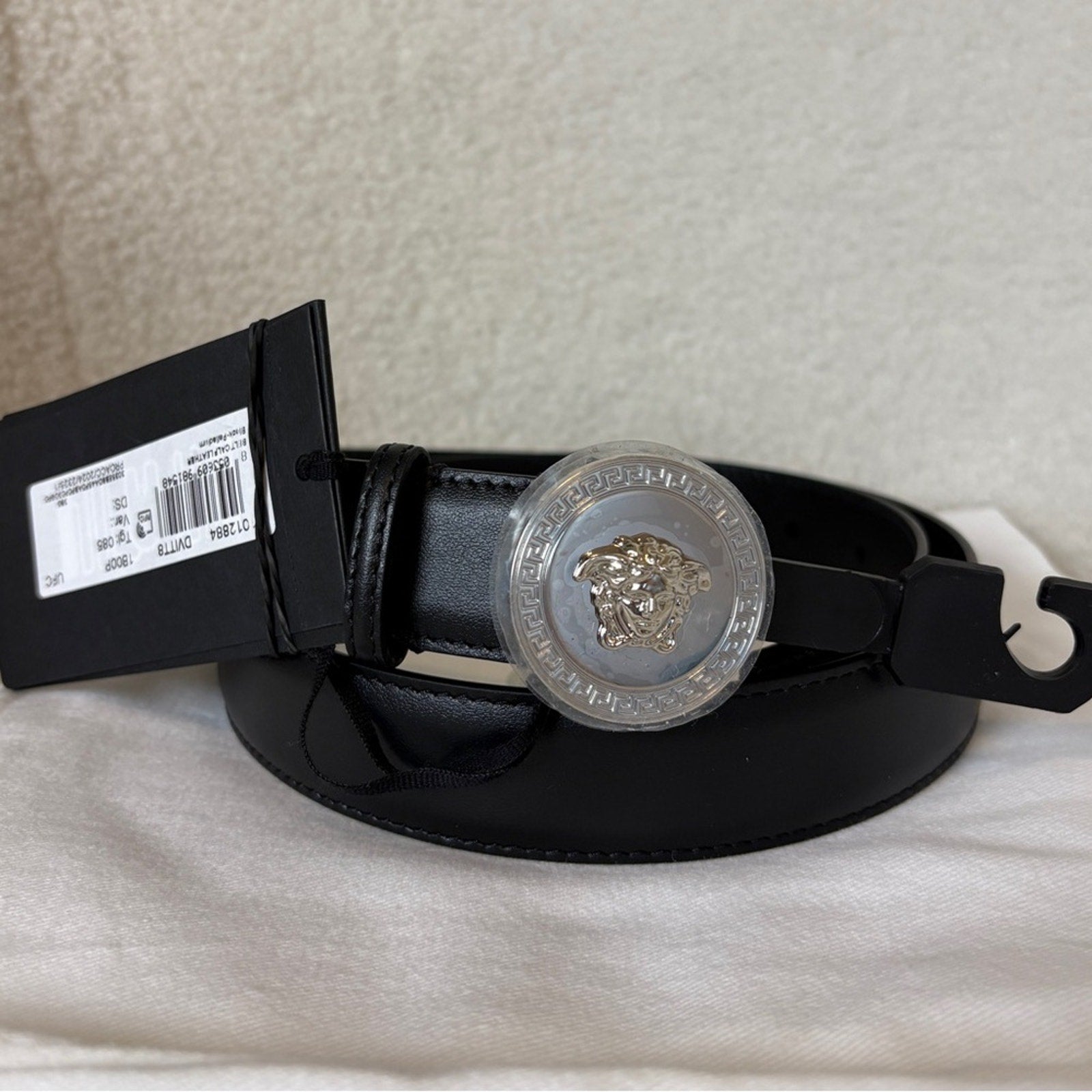 Versace Black Belt Bag with silver Medusa