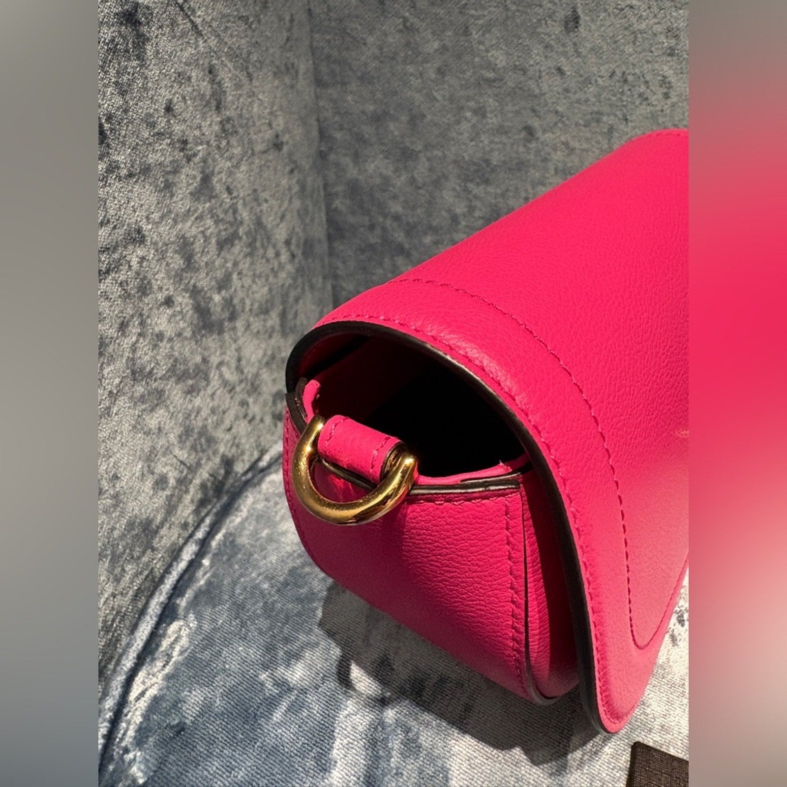 Versace Pink Medusa Leather Crossbody Bag – Gold Hardware