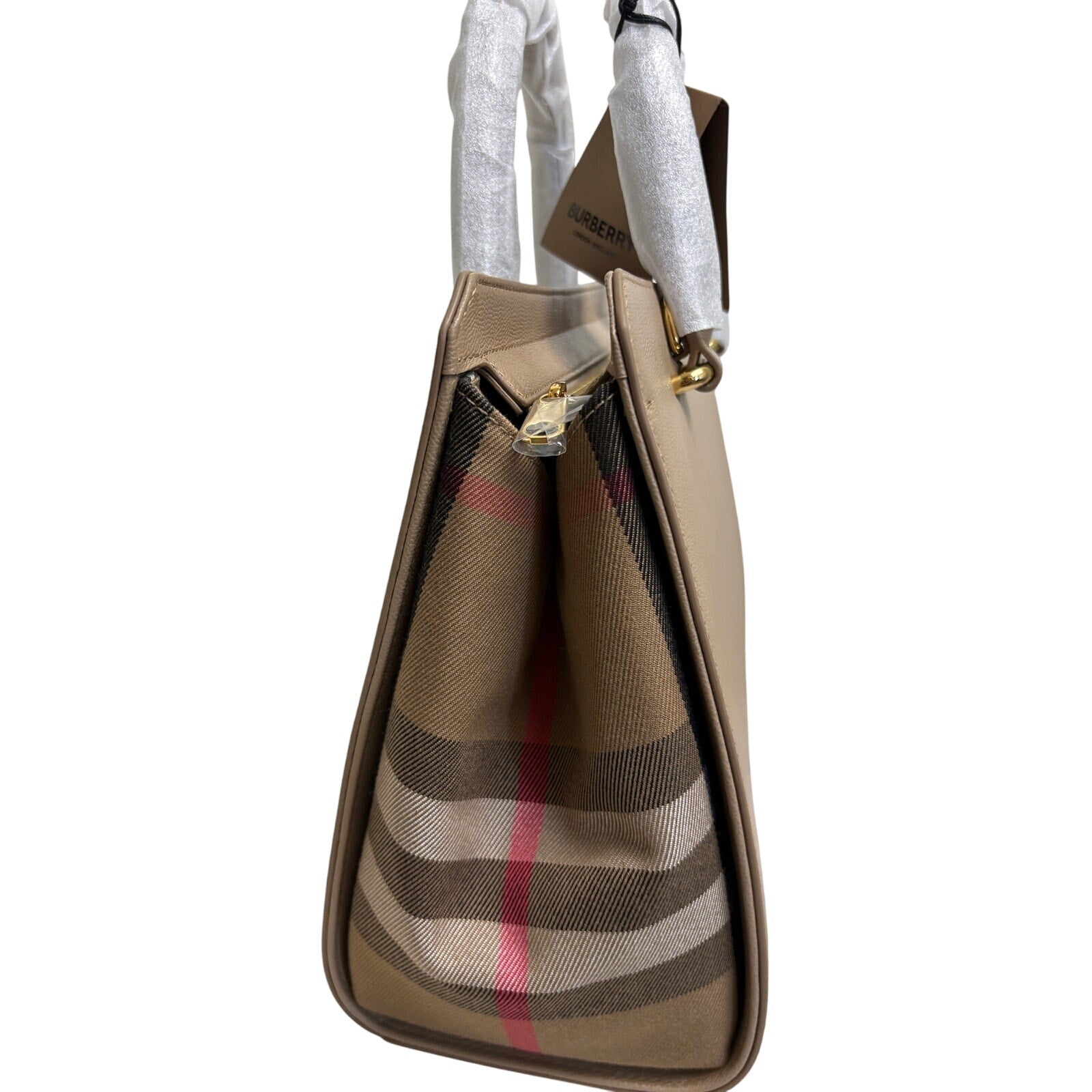 Burberry beige banwell with Signature Check Pattern