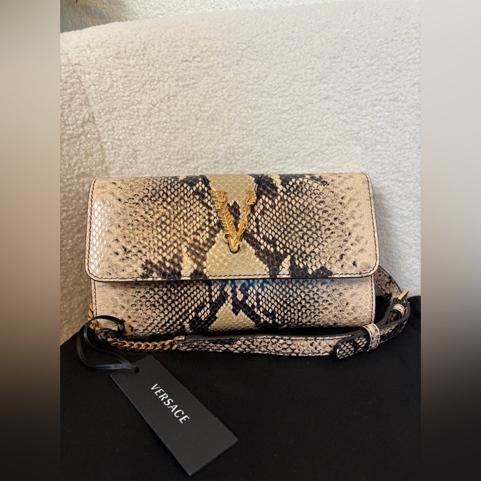 Versace Snake skin Women's Bag with chain